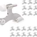 HOMOTEK 20 Pack Hinge Pin Door Stopper, Hinge Stops for Top of Door, Adjustable Deluxe Heavy Duty Door Stop 2-1/2x1-3/4 inch, with White Rubber Bumper Tips, Satin Nickel