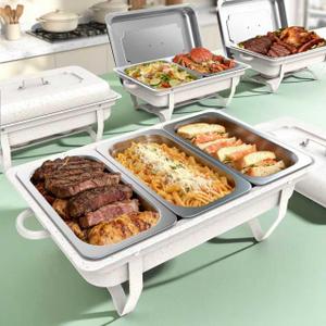11Qt Chafing Dishes for Buffet, 4 Pack, White