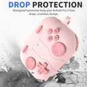 for AirPods Pro 3 Case(2025) DamonLight Game Case Shock-Proof Protective Silicone with Cleaning Pen and Keychain Accessories for Apple Airpods Pro 3rd Generation (Pink)