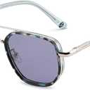 FEISEDY Polarized Aviator Sunglasses for Men Square Retro Metal Frame UV 400 Protection TAC Lens B0329