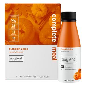 12 Pcs Soylent, Complete Meal Replacement Shake, Pumpkin Spice Flavor, Best By: 08/01/25