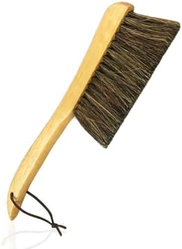 Counter Brush for Furniture Patio Woodworking Drafting Cleaning, Wooden Handle with Horsehair Bristle Bench Brushes, 13 Inches Hand Broom