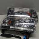 ROXX Headlights Assembly for 1994-2001 Dodge Ram 1500 2500 3500, 1995-2002 Dodge Ram 4000, Headlights w/Led Drl, Amber Reflector, High Low Beam, Driver & Passenger Side (With Led DRL)