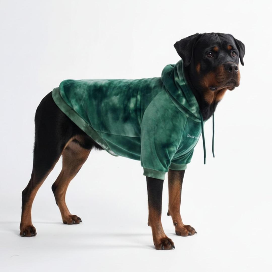 Spark Paws Dog Hoodie Premium Dog Sweater for Small, Medium, and Large Dogs | Warm Outfits for French Bulldogs, Pitbull, Puppy, Winter Jacket Alternative - Green Skydye, (4XL: 80-115lbs)