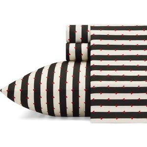 Betsey Johnson - Queen Bed Sheets, Soft & Lightweight Bedding, Fade & Wrinkle Resistant (Wonderland Stripe, Queen)