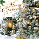 2 x 30 Pcs Christmas Velvet Wreath Bow, 5 x 7 Inch Vintage Velvet Ribbon Bows Rustic Crafts Gift Bows for Indoor Outdoor Wreaths Garland Holiday Xmas Tree Wrapping Crafts (Khaki, Width of 3/8")