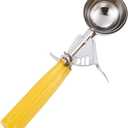 Saebye Portion Scoop - #20 (1.5 oz) - Disher, Cookie Scoop, Ice Cream Scoop - Portion Control - 18/8 Stainless Steel, Yellow Handle, For Cookie, Ice Cream, Meatball, Muffin, Cupcake, Protein Balls