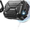 MOBOSI for AirPods Pro 3 Case [IP68 Waterproof Case for iPods Pro 3&Compatible with MagSafe] Military Grade Protective Earpods Pro3 Cover with Secure Lock, Keychain & Phone Stand (2025),Black