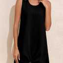 Herseas Women Swimsuit Cover Up Textured Short Sleeveless Mini Dress Beach 2025 Summer Twisted Hem Bathing Suit Coverup (Black, S)
