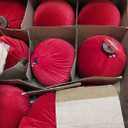 ZenNex 9 Pcs Velvet Christmas Balls Ornaments, 6Inch, Red