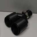 Dual Carbon Fiber Exhaust Tip 3" Inlet to Dual 4" Outlet Tailpipe tip Universal for Vehicles (Glossy Black)