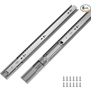 LONTAN 6 Pairs 18 Inch Soft Close Drawer Slides Heavy Duty 100lb Capacity3 Fold Full Extension Ball Bearing Side Mount Slides for Dresser, Kitchen Cabinet Replacement Self Closing Drawer Runners