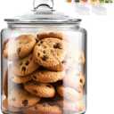 Masthome Large Glass Jar,1 Gallon Glass Jar with Lid, Airtight,Dishwasher Safe,Wide Mouth Storage Canister for Pasta,Flour,Nuts,Cookies,& More-Send 15 Food Storage Bags