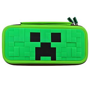 QUBAMG Switch 2 Carrying Case, Hard Shell Protective Carry Travel Case Compatible with Nintendo Switch 2 (2025) Pouch with Built-in Stand 5 Games Cartridges for Console & Accessories Green Pixel