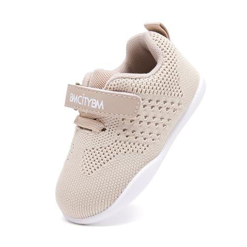 BMCiTYBM Baby First Walking Shoes Boys Girls Infant Sneakers Mesh 6 9 12 18 20 24 Months Camel Size 6-12 Months Infant Size 16/130