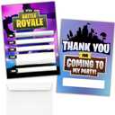 Hat Acrobat 20 Birthday Invitations for Boys with Envelopes and Thank You Cards - Game On Birthday Party Supplies (Purple)
