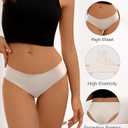 DEANGELMON Seamless Underwear for Women No Show Bikini Panties Comfortable Stretch Invisible Ladies Hipster Briefs 5 Pack Medium