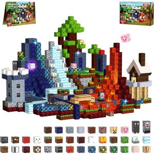 Magnetic Blocks 200 PCS, Magnetic Building Blocks, Magnet Blocks, Stacking Magnetic Cubes, Sensory School STEM Toys Birthday Gifts for Kids Age 3+ Years Old
