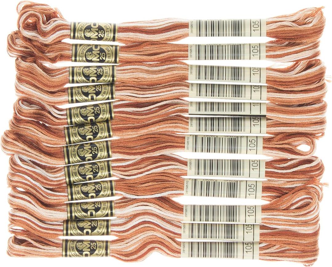 DMC 6-Strand Embroidery Cotton Floss, Variegated Brown