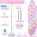 2 Sets Pastel Balloon Column Stand Kit with 100 Balloons Spring Mother's Day Adjustable Balloon Tower Stand with Bases for Floor Macaron Column for Graduation Birthday Rainbow Party Wedding Decor