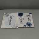 4 Pieces Rustic Farmhouse Bathroom Wall Decor - Relax Soak Unwind Breathe Wood Hanging Sign for Home Spa and Laundry (Dark Blue)