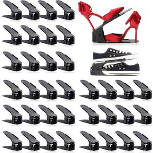 Shoe Slots Organizer 36 Pack, Adjustable Double Layer Stack Shoe Rack, Shoe Stackers for a Pair of Shoes,50% Space-Saving Storage Shoe Rack Holder for Closet Organization, Black