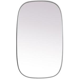 ARS Concepts Gleam, Metal Frame Oval Mirror 24X40 Inch in, Modern, Silver