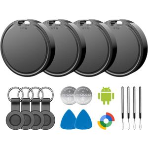 Air Tags for Android,Air Tags-4 Pack Android,Air Tracker Tags with 4 Case,2 Year Battery Life,Google Find Trackers for Google'S Find Hub App,IP65 Waterproof Luggage Air Tracker Tag for Keys