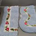 Bathroom Floor Mat 2-Piece Bathroom Absorbent Door mat Set Quick-Drying mat Toilet Non-Slip Carpet Mat Heart-Shaped and Rectangular Bath mat (2 Pieces, Sky Blue) (24.11" x 17.11"20." x 17.11")