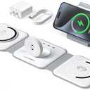 UCOMX 3 in 1 Charging Station for Multple Devices,Foldable 3 in 1 Wireless Charger for Travel,Nano Wireless Charging Station for iPhone16 15 14 13 12 Pro Max/Watch 10 9 8 7 6 5 4 3 Ultra/AirPod Pro