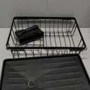 Sweet Home Collection Metal, Plasic ,Dish Drainer Drain Board and Utensil Holder Simple Easy to Use, 12" x 19" x 5", Black
