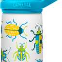 CamelBak Eddy+ Kids Bite Valve Straw Insulated Stainless Steel Water Bottle Bugs, 12oz