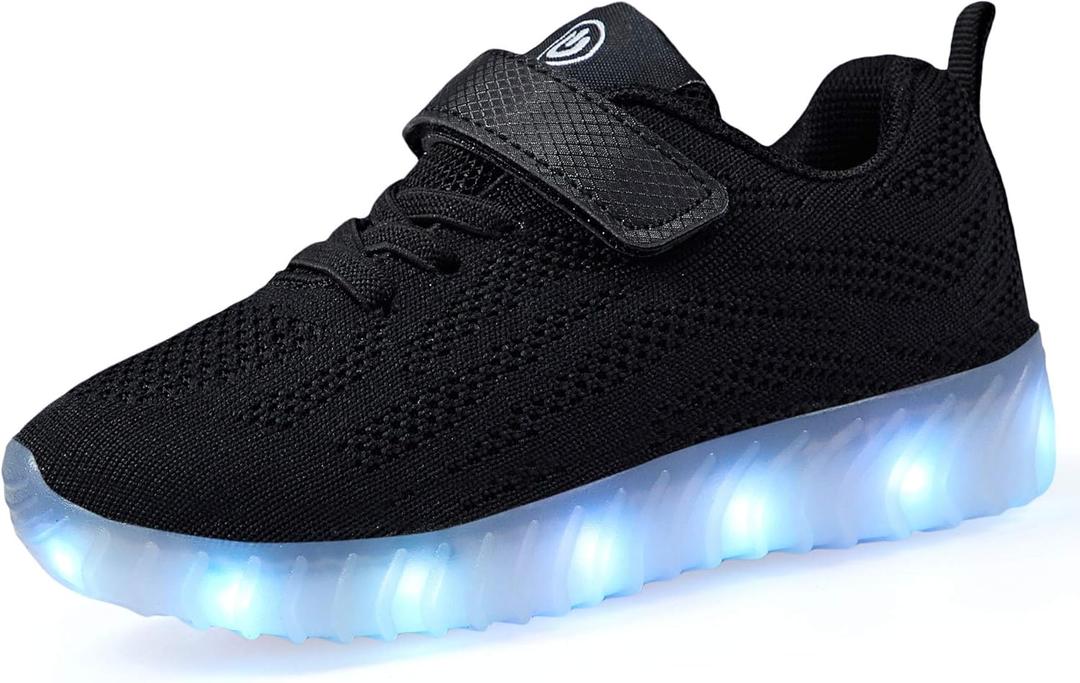 AoSiFu Kids Light Up Shoes Toddler Girls Boys Breathable Led Flashing Sneakers USB Charge (2 Little Kid)