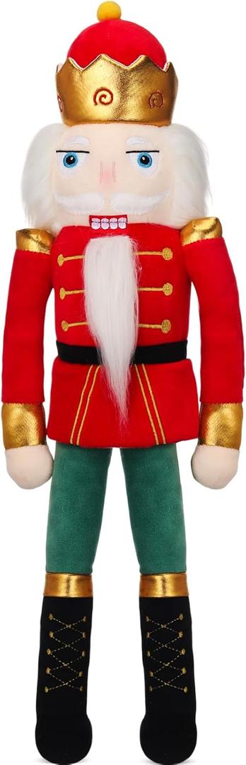 20 Inch Christmas Nutcracker Stuffed Plush Nutcracker Doll Soldier Figure Xmas Stuffed Animals for Holiday Party Decor Gifts Home Table Centerpieces(Red Green)