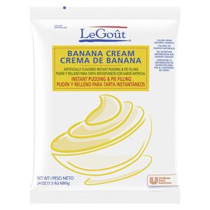 LeGout Banana Cream Instant Pudding and Pie Filling Colors from Natural Sources, 24 oz, Pack of 12, Best by Mar/06/26