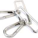 10 Pcs 2 Inch Silver D Ring Swivel Lobster Claw Clasps Push Gate Snap Hooks Trigger Clips for Purse Keychain Strap Making