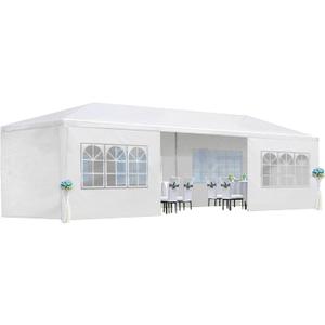 10'x30' Party Tent, Outdoor Wedding Canopy Tents for Parties with 8 Removable Sidewalls, Heavy Duty Canopy Outside Gazebo Event Tent for Parties Garden Patio Backyard, White