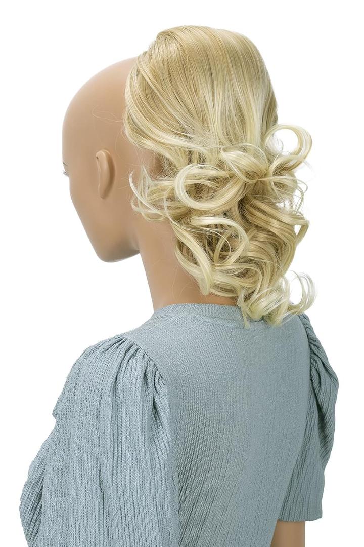 CAISHA 12" Hair Piece Braid Ponytail Extension Voluminous Wavy Blonde Mix PH208