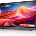 Desobry 15.7 inch Portable TV with Antenna, Portable Small TV with ATSC Tuner, Rechargeable Battery Operated Mini LCD Monitor 1080P,Built-in Stand,HDMI Input,USB,AV in,Supports Camping,Kitchen