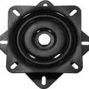 uxcell 2Pcs 5" Bar Stool Swivel Replacement, 360 Rotation Lazy Susan Turntable, Square Ball Bearing Seat Swivel Base Mount Plate for Recliner Chair or Table, Black (125x1.8mm)