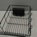 Dish Drying Rack Over the Sink In Stainless Steel Black Expandable Drainer for Small Kitchen, Counter Space Saving Compact Inside Sink Plate Dryer, Adjustable Hanging Metal Wire Strainer Drain Holder
