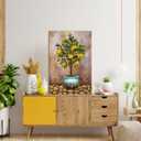 Conipit Lemon Wall Art Canvas Lemon Tree Pictures Citrus Fruit Artwork Vertical Painting Vintage Botanical Prints Kitchen Living Room Bedroom Decor Framed 24"x36"