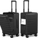 Top Opening PC Hard Shell Suitcase, 20-inch International Carry On Luggage with TSA Lock, 360 Silent Spinner Wheels, Lightweight - Ideal for Business Travel Suitcase (Black, Carry-On 20-Inch)