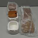3 Pcs Sugar Bowls Ceramic Coffee Jar Set Ceramic Seasoning Jar with Lid Spoon and Tray/Food Storage Canister (White)