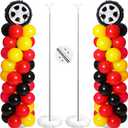 Ctosree 133 pcs Race Car Party Balloons Stand Kit Car Race Balloons Party Supplies Red Black Yellow Decoration