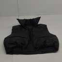 Womens Winter Cropped Puffer Vest Fashion Solid Color Zip Waistcoat Sleeveless Warm Outerwear Puffer Padded Jackets, S