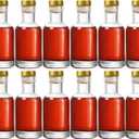 Clear Glass Bottles 3 oz - 100ml [Pack of 12] for Wine Beverages Drinks Oil Vinegar Kombucha Beer Water Soda with Cork Stopper Airtight Lid
