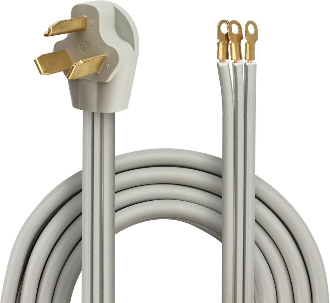 RVMATE 3 Prong SRDT Dryer Cord 10 Feet, 30 Amp Appliance Power Cord (NEMA 10-30P to 3-Wire), 3 Wires with O Ring Terminal Connectors, 100% Copper Wire Dryer Extension Cord. (10 FT)