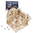 AIJUYE 3D Wooden Puzzles for Adults Marble Run Kit - 159pc 4 Steel Marbles Build Mechanical Maze Model STEM Toys for Teens Adults, 4hr Challenge, No Glue Needed & Desk Kinetic Art, Ages 14+