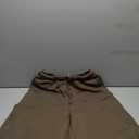 Mens Linen Shorts Elastic Waist Drawstring Summer Beach Golf Shorts Brown Medium